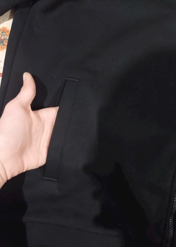 Siyah,Koton ceket,ici pamuk,yakali unisex.orjinaldir - Görsel 2