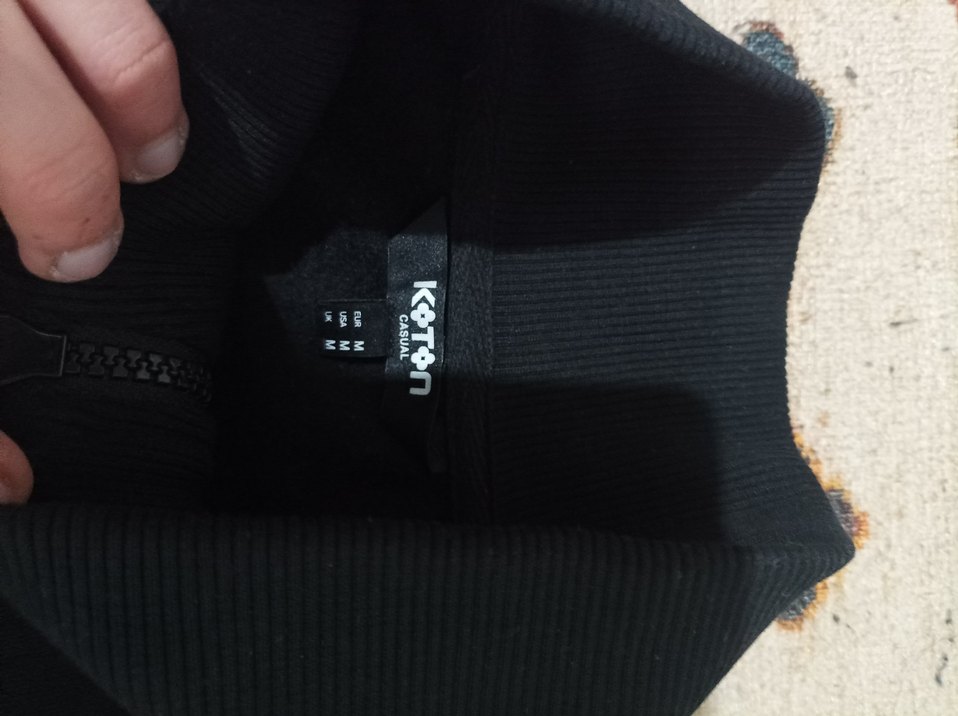 Siyah,Koton ceket,ici pamuk,yakali unisex.orjinaldir - Görsel 4