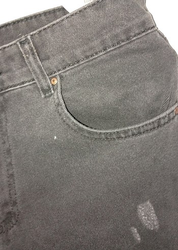 Kadın Siyah Bol Kesim Kot Pantolon - Görsel 3