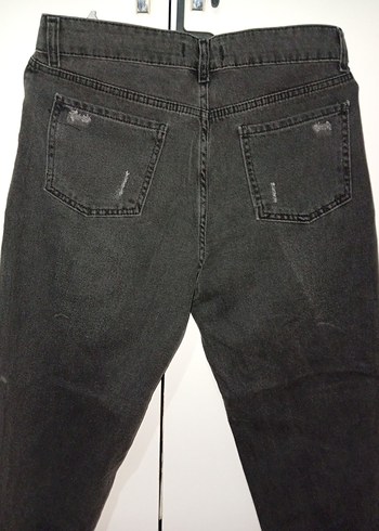 Kadın Siyah Bol Kesim Kot Pantolon - Görsel 5