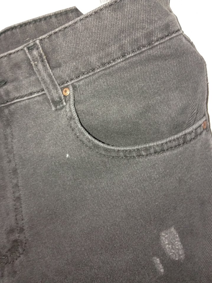 Kadın Siyah Bol Kesim Kot Pantolon - Görsel 3