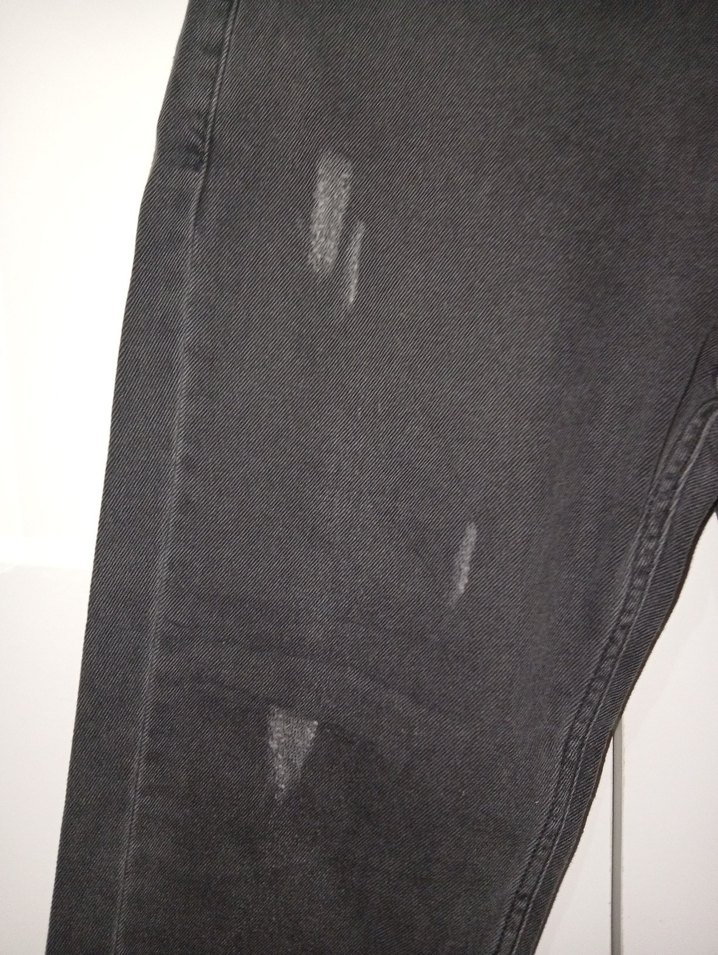 Kadın Siyah Bol Kesim Kot Pantolon - Görsel 2