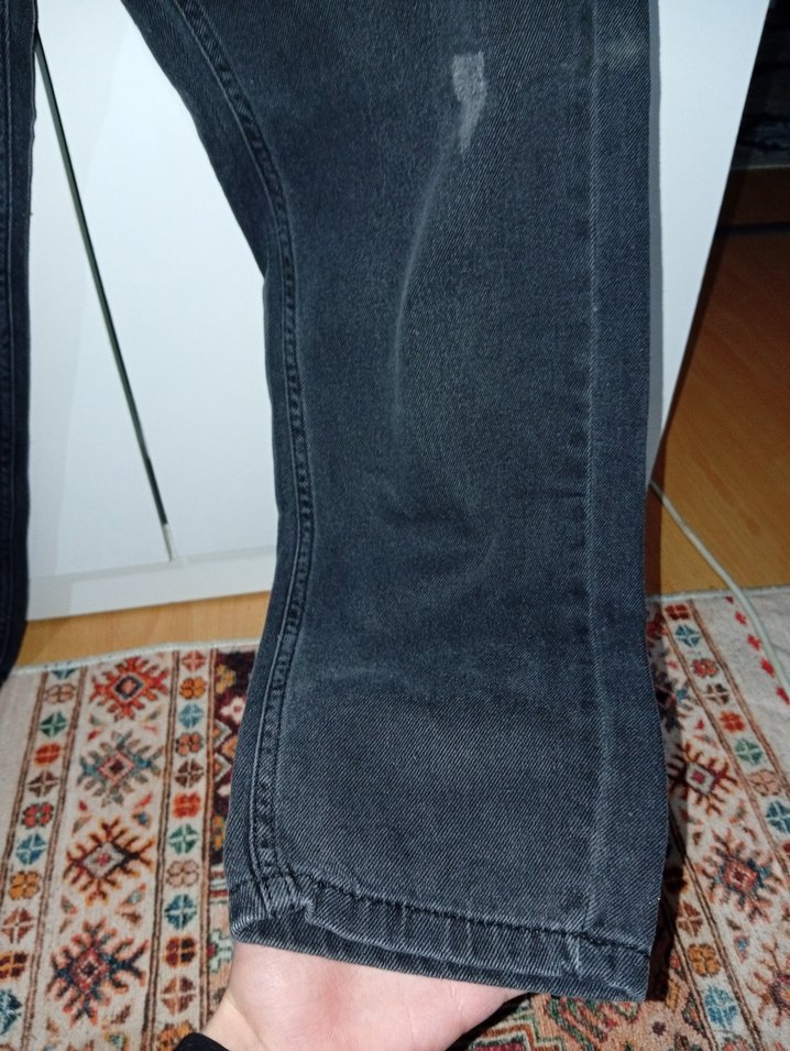 Kadın Siyah Bol Kesim Kot Pantolon - Görsel 4