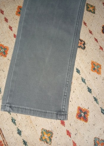 Düğmeli Gri Mavi Batik Desenli Erkek Kot Pantolon - Görsel 4