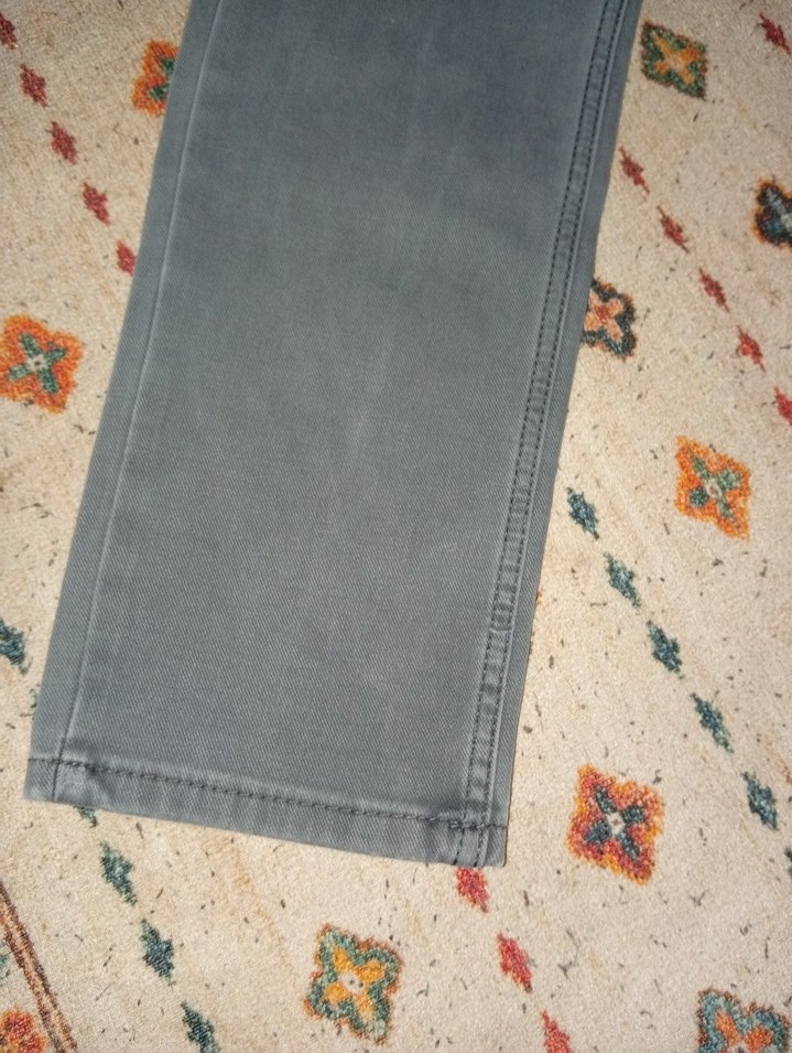 Düğmeli Gri Mavi Batik Desenli Erkek Kot Pantolon - Görsel 4