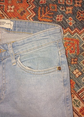 Mavi Bağlama Desenli dar paça Kot Pantolon - Görsel 3