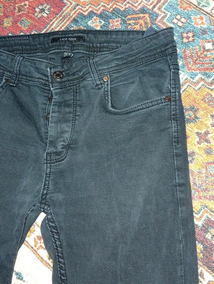 siyah Erkek Dar paça Pantolon - Görsel 2