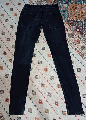 siyah  Erkek dar paça Street Wear Kot Pantolon - Görsel 4