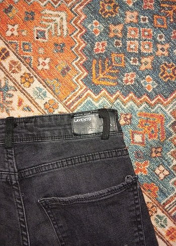 siyah  Erkek dar paça Street Wear Kot Pantolon - Görsel 5