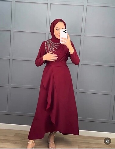 Bordo elbise