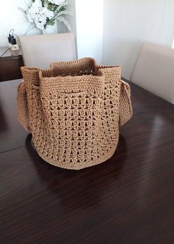 Beden camel Renk Bej kağit ip,torba Çanta