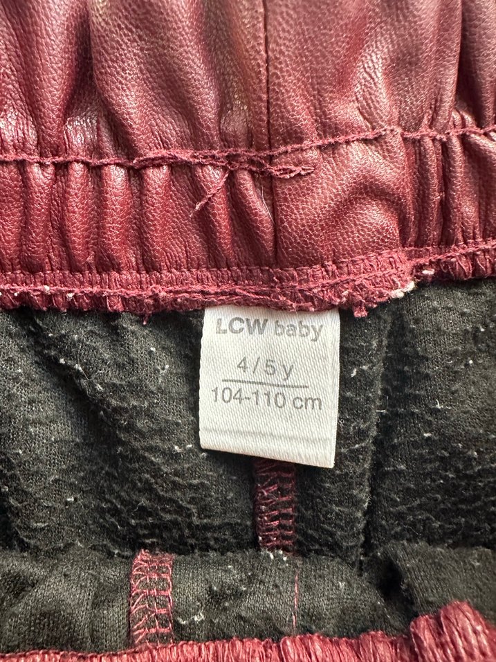 Bordo Deri Mini Şort - Görsel 2