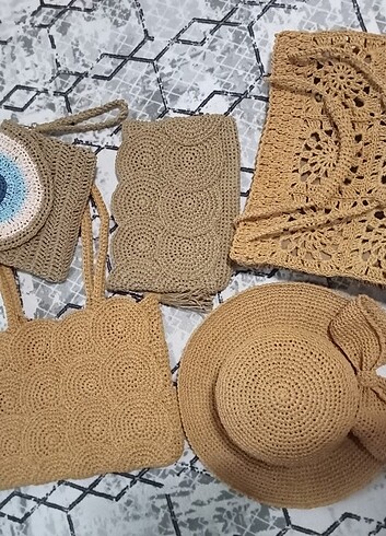 Beden camel Renk Motifli çanta