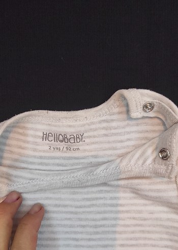 Hellobaby çizgili bebek body 2 yaş/92cm - Görsel 3