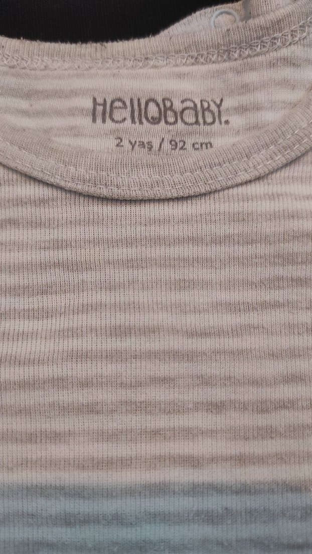 Hellobaby çizgili bebek body 2 yaş/92cm - Görsel 2