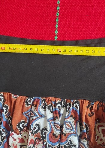 Etnik desenli bohem tarz viskon şort  L - Görsel 5