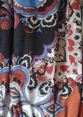 Etnik desenli bohem tarz viskon şort  L - Görsel 4