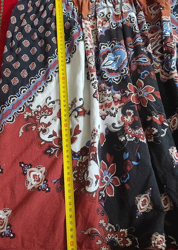 Etnik desenli bohem tarz viskon şort  L - Görsel 7