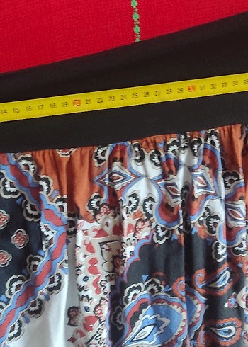 Etnik desenli bohem tarz viskon şort  L - Görsel 6