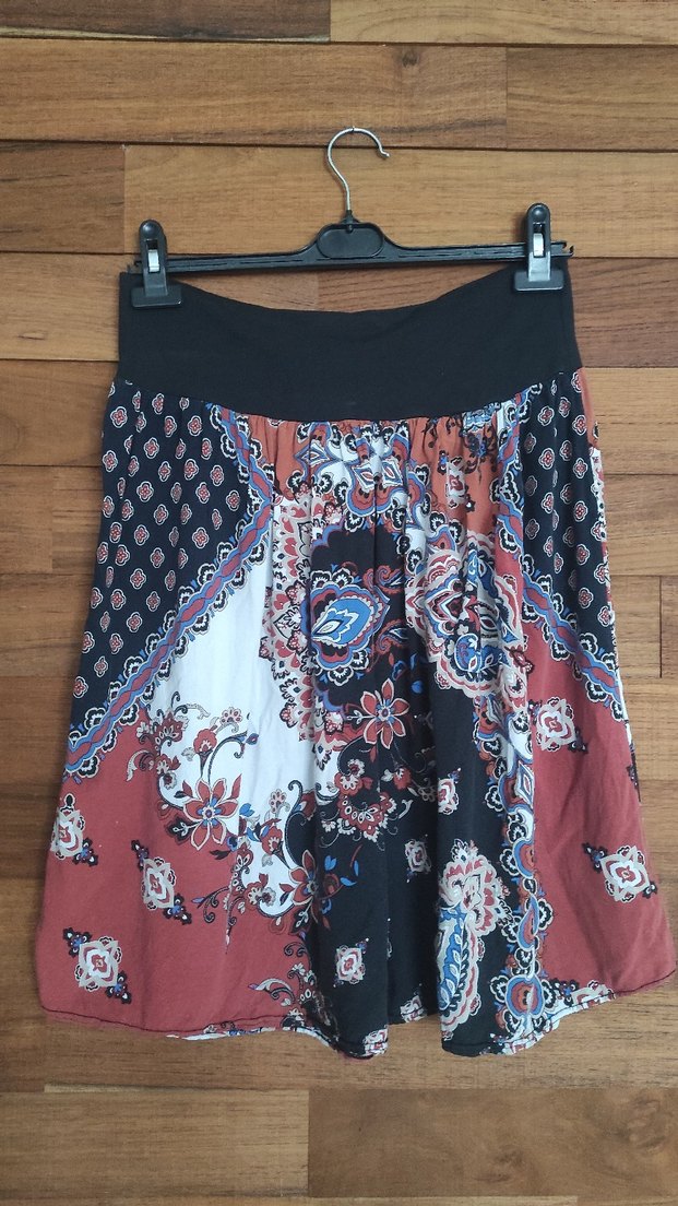 Etnik desenli bohem tarz viskon şort  L - Görsel 2