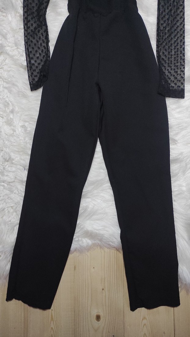 y2k gothik transparan kol siyah tulum S - Görsel 4