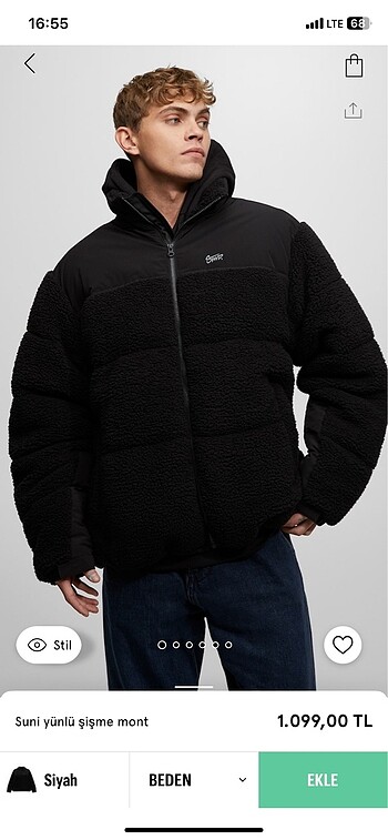 Pull and bear şişme mont