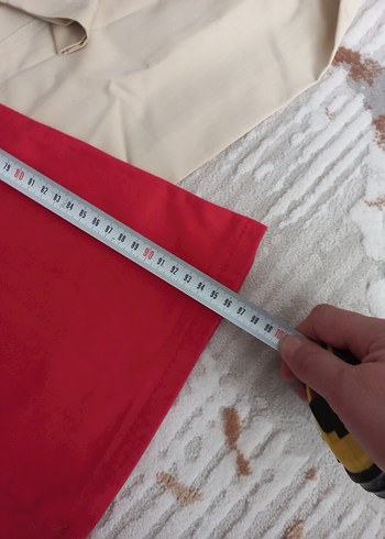 xs Beden kırmızı Renk Düğmeli Kırmızı Kadın Kumaş Pantolon