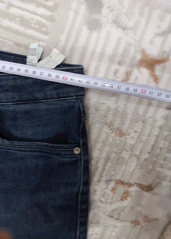 Lacivert Bol Kesim Midi bay Kot Pantolon - Görsel 3