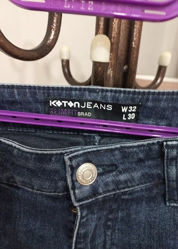 Lacivert Bol Kesim Midi bay Kot Pantolon - Görsel 2