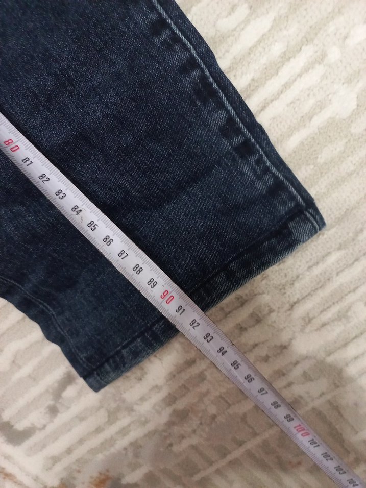 Lacivert Bol Kesim Midi bay Kot Pantolon - Görsel 4