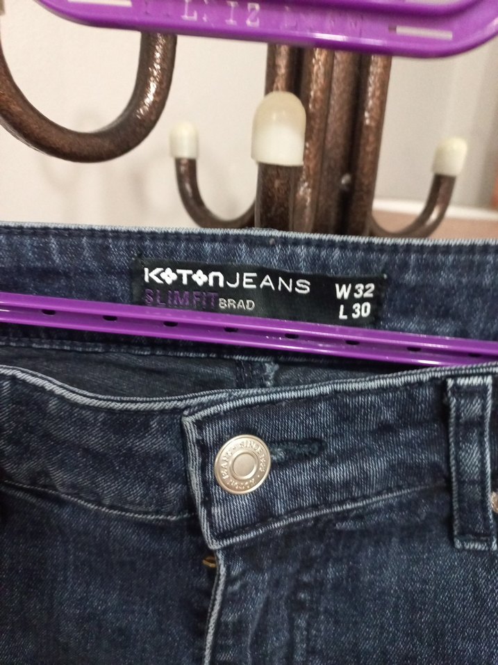 Lacivert Bol Kesim Midi bay Kot Pantolon - Görsel 2