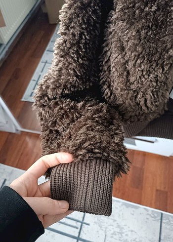 Kadın Kahverengi Kısa Peluş Ceket - Görsel 4