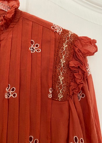 Zara Zara nakışlı nar çiçeği elbise