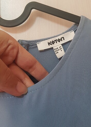 36 Beden mavi Renk Koton Şık bluz 