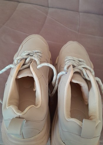 Bej Platform Topuklu Kadın Spor Ayakkabı - Görsel 2