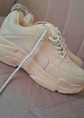 Bej Platform Topuklu Kadın Spor Ayakkabı - Görsel 4