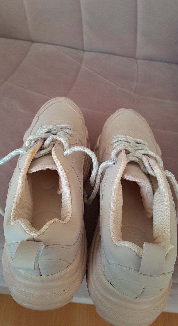 Bej Platform Topuklu Kadın Spor Ayakkabı - Görsel 2