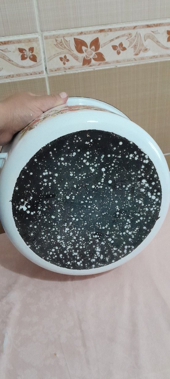 Çilek Desenli Beyaz Emaye Tencere - Görsel 4