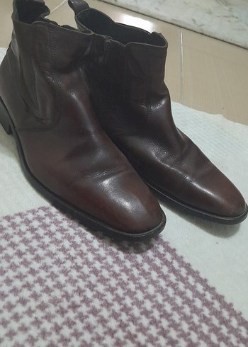 Klasik Kahverengi Deri Tokalı Erkek Bot - Görsel 3