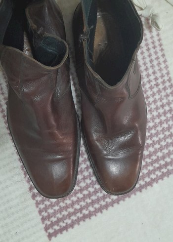 Klasik Kahverengi Deri Tokalı Erkek Bot - Görsel 5