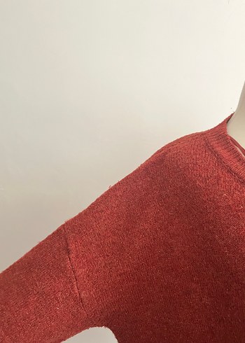 Bordo Örgü Kadın Kazak - Görsel 2