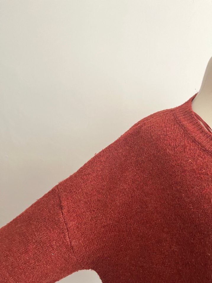 Bordo Örgü Kadın Kazak - Görsel 2