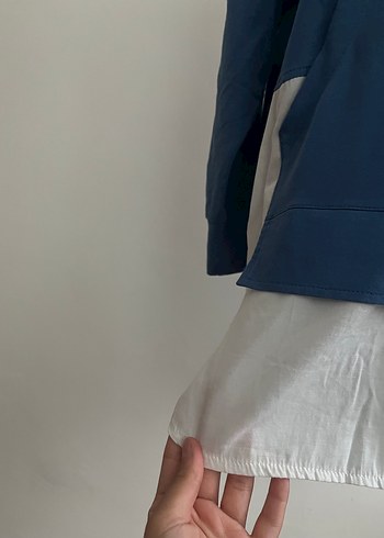 Mavi Kapüşonlu Rahat Kesim Sweatshirt - Görsel 2