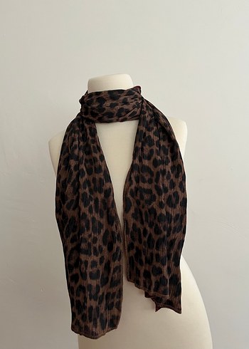 Kahverengi Leopar Desenli Fular
