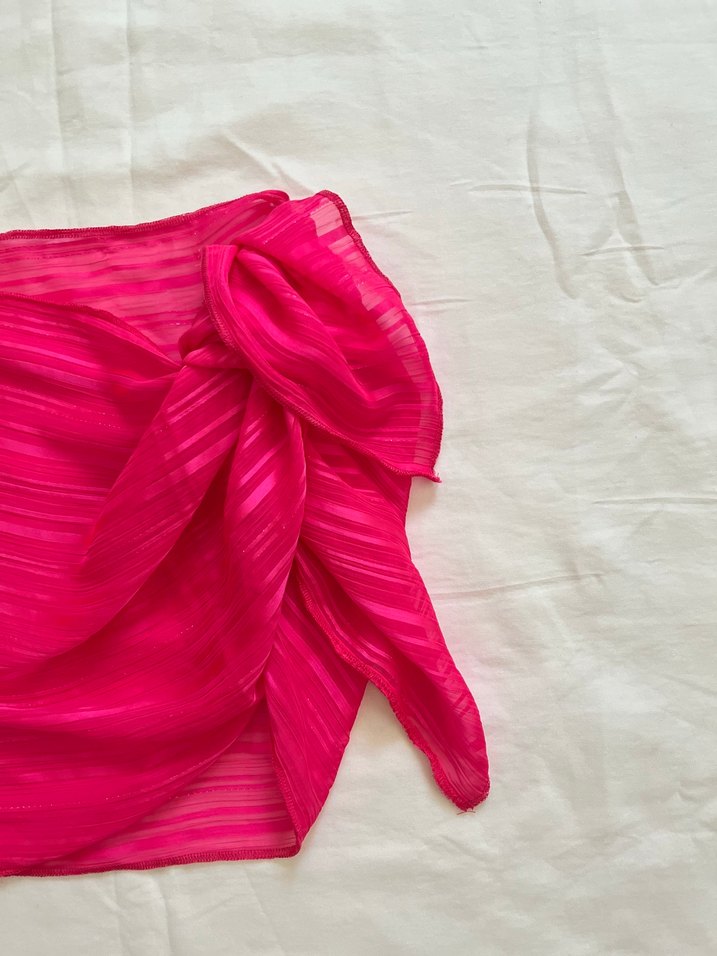 Pembe Drapeli Midi Pareo - Görsel 3