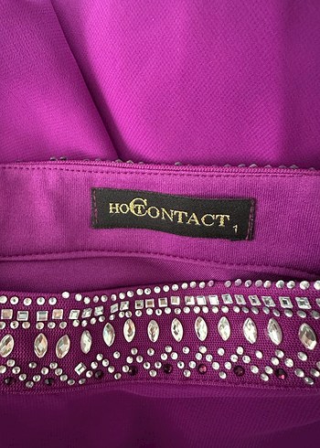 Mor İşlemeli Uzun Abiye Elbise - Görsel 7