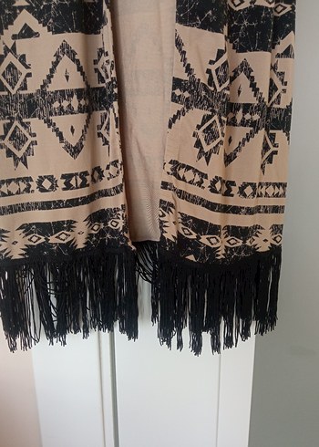 süet uzun kimono - Görsel 4