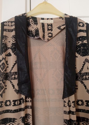 süet uzun kimono - Görsel 2