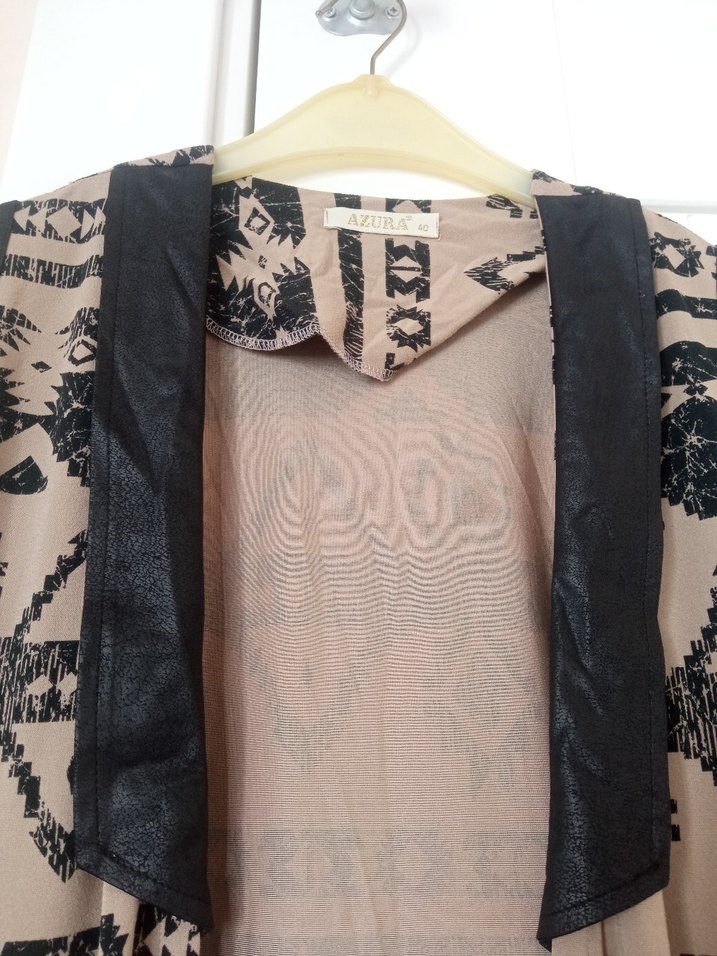 süet uzun kimono - Görsel 3