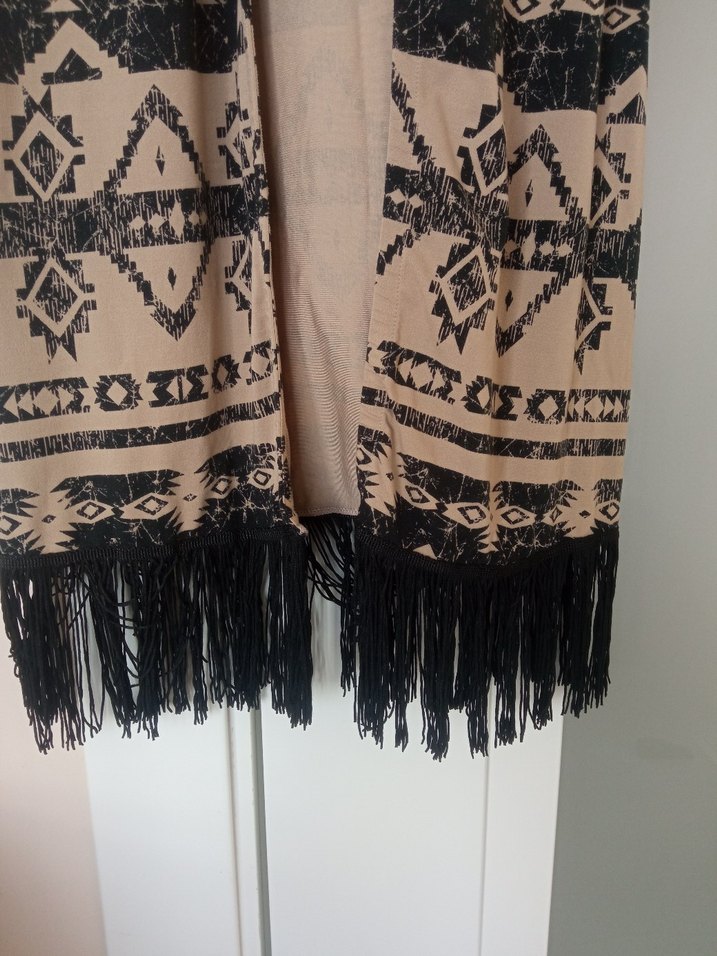 süet uzun kimono - Görsel 4